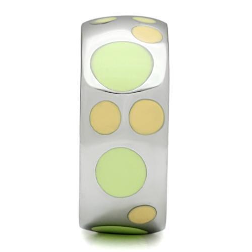 TK513 - High polished (no plating) Stainless Steel Ring with Epoxy in Multi Color