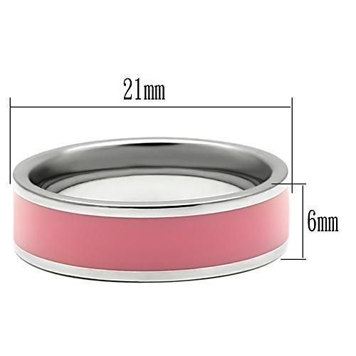 TK545 - High polished (no plating) Stainless Steel Ring with Epoxy in Rose