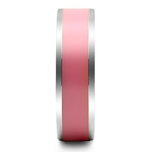 TK545 - High polished (no plating) Stainless Steel Ring with Epoxy in Rose