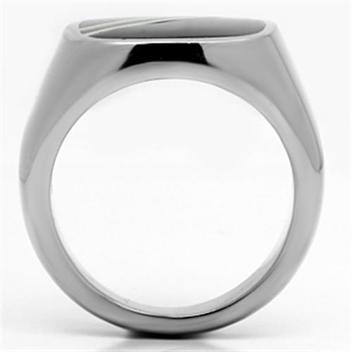 TK602 - High polished (no plating) Stainless Steel Ring with Epoxy in Multi Color