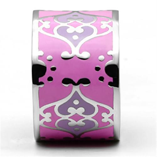 TK685 - High polished (no plating) Stainless Steel Ring with Epoxy in Multi Color