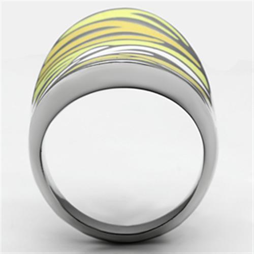 TK688 - High polished (no plating) Stainless Steel Ring with Epoxy in Multi Color
