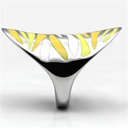 TK688 - High polished (no plating) Stainless Steel Ring with Epoxy in Multi Color
