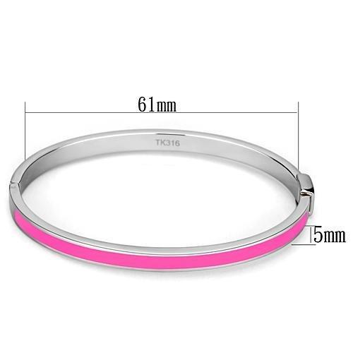 TK747 - High polished (no plating) Stainless Steel Bangle with Epoxy in Rose