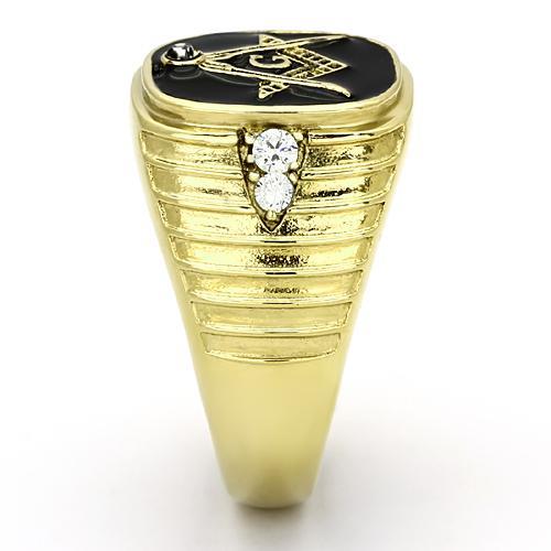 TK776 - IP Gold(Ion Plating) Stainless Steel Ring with Top Grade Crystal in Clear