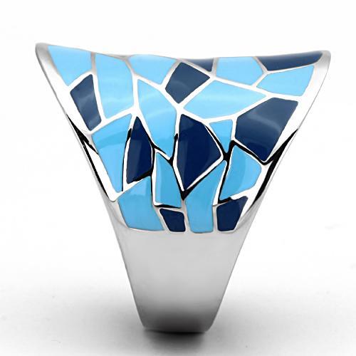 TK799 - High polished (no plating) Stainless Steel Ring with Epoxy in Multi Color