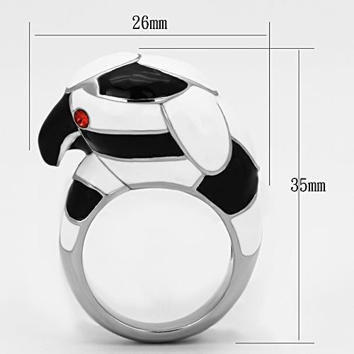 TK806 - High polished (no plating) Stainless Steel Ring with Top Grade Crystal in Orange