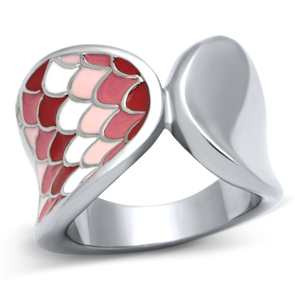TK815 - High polished (no plating) Stainless Steel Ring with Epoxy in Multi Color