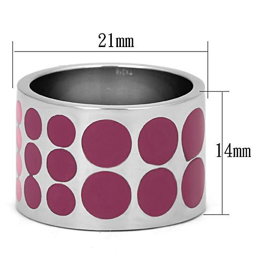 TK820 - High polished (no plating) Stainless Steel Ring with Epoxy in Multi Color