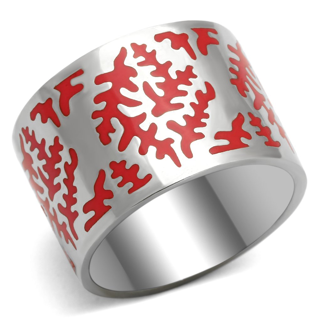 TK821 - High polished (no plating) Stainless Steel Ring with Epoxy in Siam