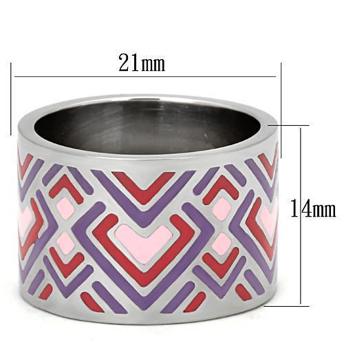 TK823 - High polished (no plating) Stainless Steel Ring with Epoxy in Multi Color