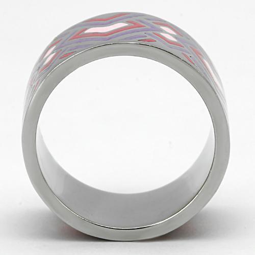 TK823 - High polished (no plating) Stainless Steel Ring with Epoxy in Multi Color