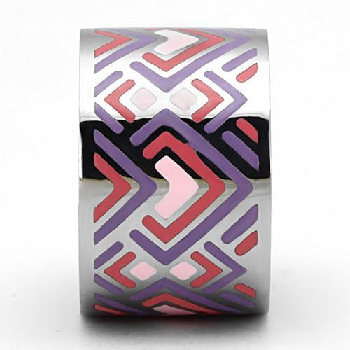 TK823 - High polished (no plating) Stainless Steel Ring with Epoxy in Multi Color