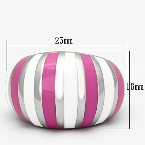 TK828 - High polished (no plating) Stainless Steel Ring with Epoxy in Multi Color