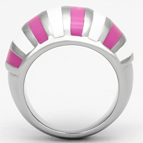 TK828 - High polished (no plating) Stainless Steel Ring with Epoxy in Multi Color