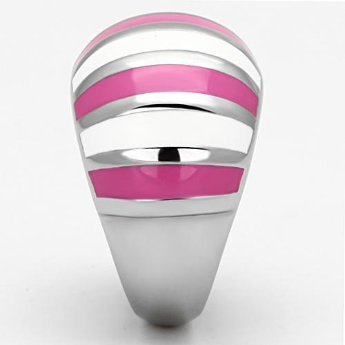 TK828 - High polished (no plating) Stainless Steel Ring with Epoxy in Multi Color