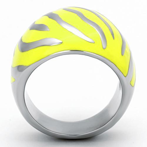 TK833 - High polished (no plating) Stainless Steel Ring with Epoxy in Topaz