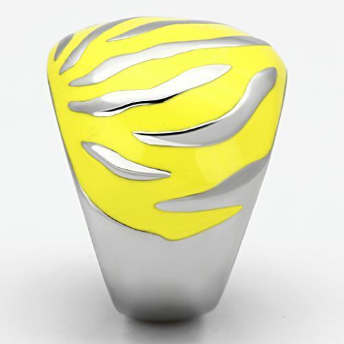 TK833 - High polished (no plating) Stainless Steel Ring with Epoxy in Topaz