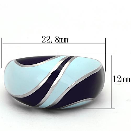 TK835 - High polished (no plating) Stainless Steel Ring with Epoxy in Multi Color