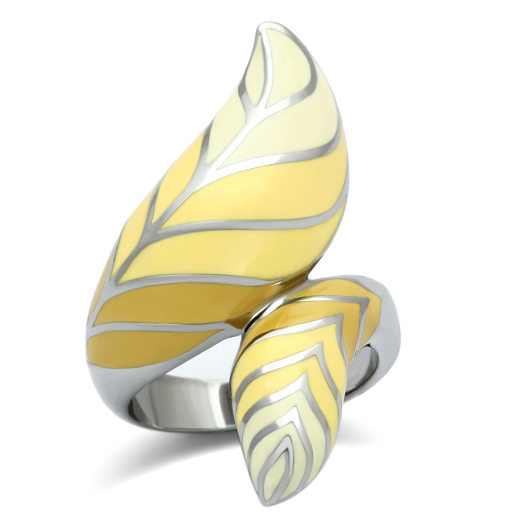 TK837 - High polished (no plating) Stainless Steel Ring with Epoxy in Multi Color
