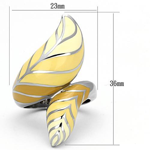 TK837 - High polished (no plating) Stainless Steel Ring with Epoxy in Multi Color