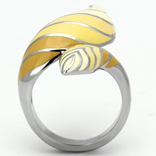 TK837 - High polished (no plating) Stainless Steel Ring with Epoxy in Multi Color
