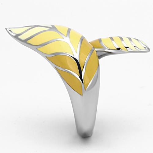 TK837 - High polished (no plating) Stainless Steel Ring with Epoxy in Multi Color