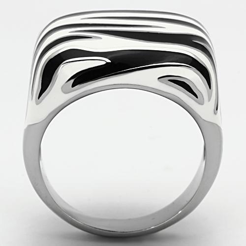 TK848 - High polished (no plating) Stainless Steel Ring with Epoxy in Multi Color
