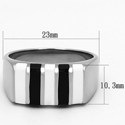 TK849 - High polished (no plating) Stainless Steel Ring with Epoxy in Multi Color