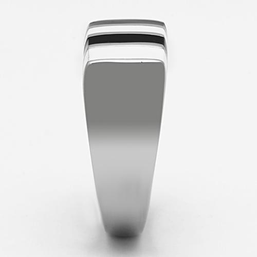 TK849 - High polished (no plating) Stainless Steel Ring with Epoxy in Multi Color