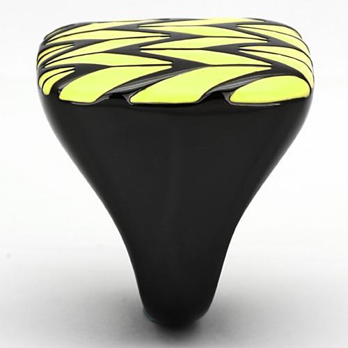TK872 - IP Black(Ion Plating) Stainless Steel Ring with Epoxy in Topaz