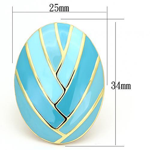 TK874 - IP Gold(Ion Plating) Stainless Steel Ring with Epoxy in Multi Color