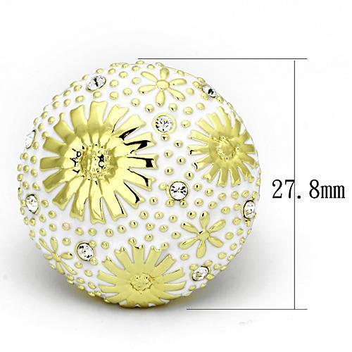 TK875 - IP Gold(Ion Plating) Stainless Steel Ring with Top Grade Crystal in Clear
