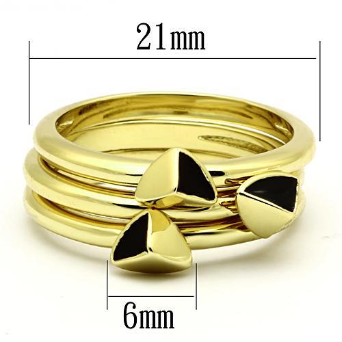 TK876 - IP Gold(Ion Plating) Stainless Steel Ring with Epoxy in Jet