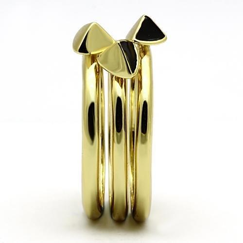 TK876 - IP Gold(Ion Plating) Stainless Steel Ring with Epoxy in Jet