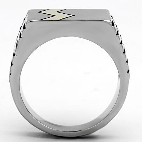 TK950 - Two-Tone IP Gold (Ion Plating) Stainless Steel Ring with Epoxy in Jet