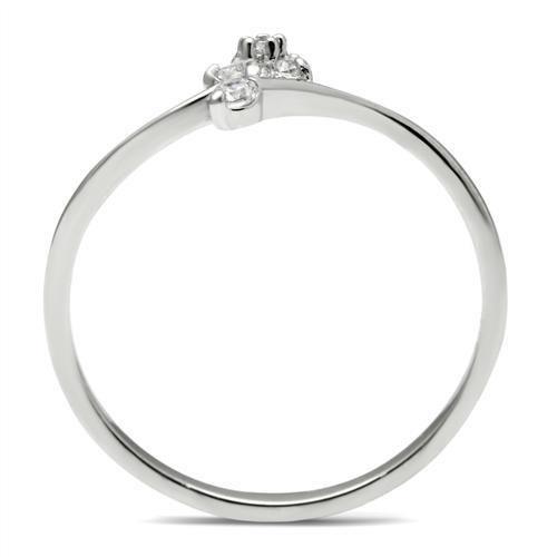 TS056 - Rhodium 925 Sterling Silver Ring with AAA Grade CZ in Clear