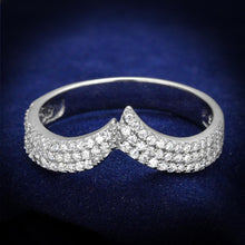 TS366 - Rhodium 925 Sterling Silver Ring with AAA Grade CZ  in Clear