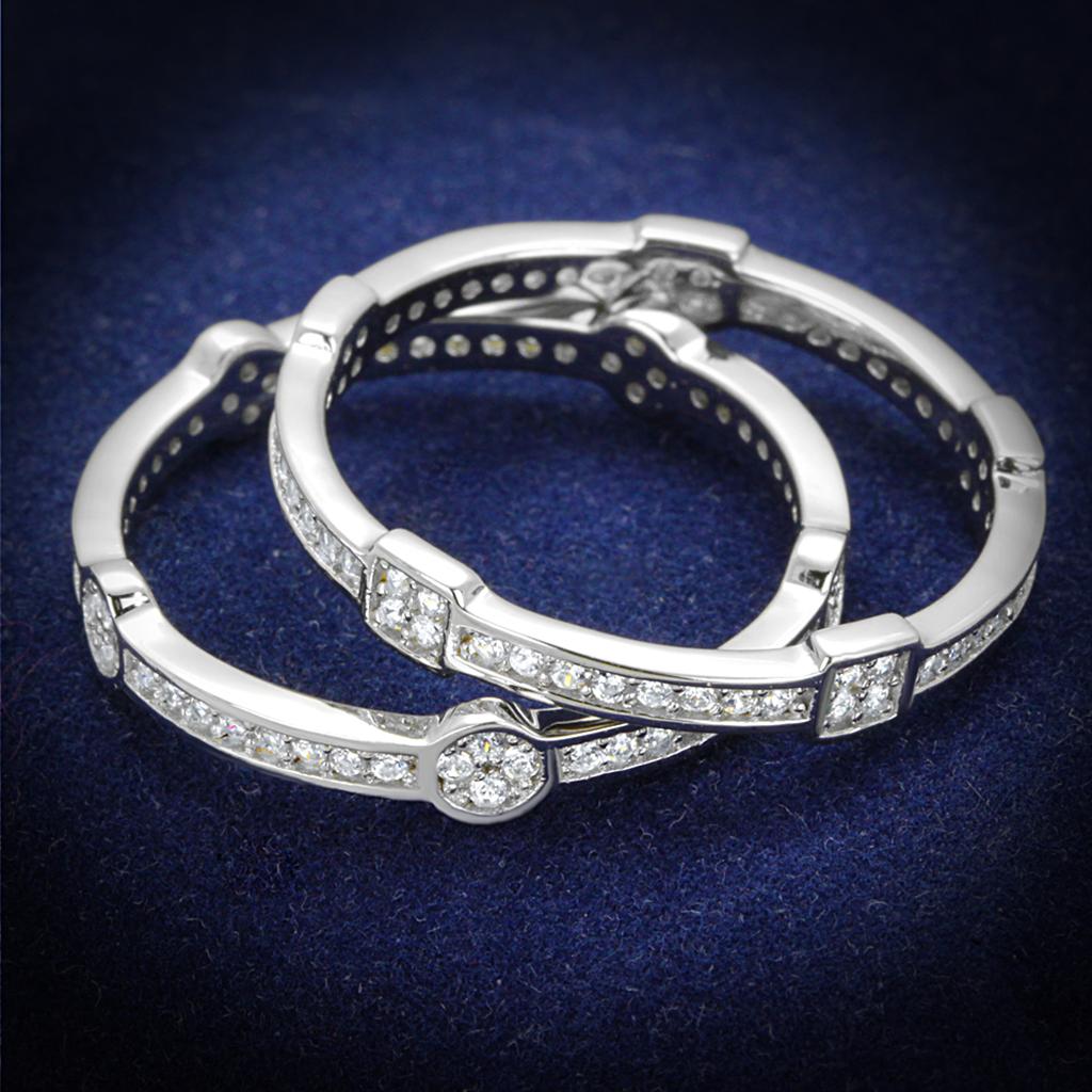 TS503 - Rhodium 925 Sterling Silver Ring with AAA Grade CZ in Clear