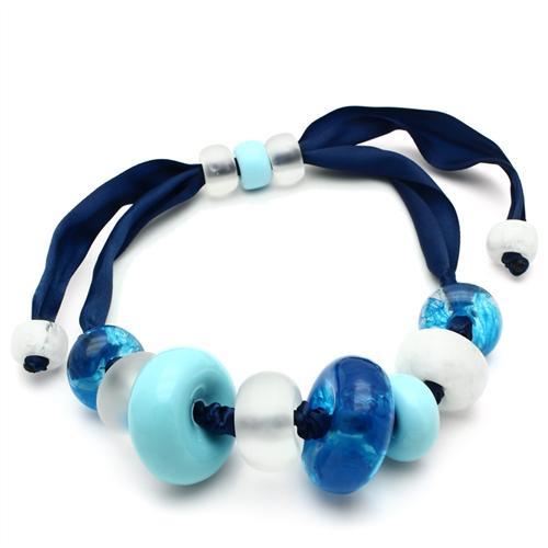 VL023 - Resin Necklace with Synthetic Synthetic Stone in Multi Color