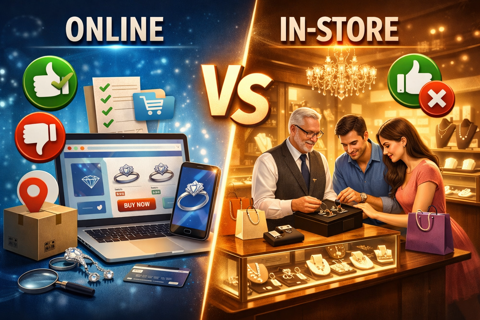 Buying Jewelry Online vs In-Store Pros and Cons