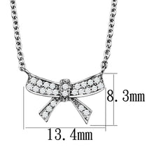 3W1028 - Rhodium Brass Chain Pendant with AAA Grade CZ  in Clear