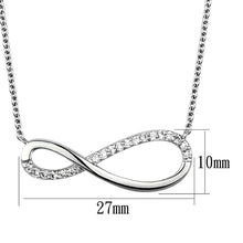 3W1033 - Rhodium Brass Chain Pendant with AAA Grade CZ  in Clear