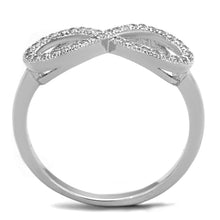 3W1068 - Rhodium Brass Ring with AAA Grade CZ  in Clear