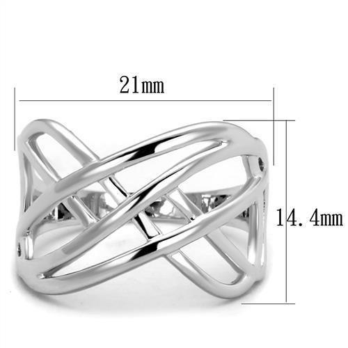 3W1075 - Rhodium Brass Ring with No Stone