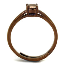 3W1147 - IP Coffee light Brass Ring with AAA Grade CZ  in Light Coffee