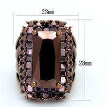 3W1152 - IP Coffee light Brass Ring with AAA Grade CZ  in Light Coffee