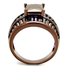 3W1159 - IP Coffee light Brass Ring with AAA Grade CZ  in Light Coffee