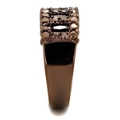 3W1163 - IP Coffee light Brass Ring with AAA Grade CZ  in Light Coffee