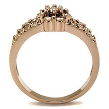 3W1192 - IP Rose Gold(Ion Plating) Brass Ring with AAA Grade CZ  in Metallic Light Gold